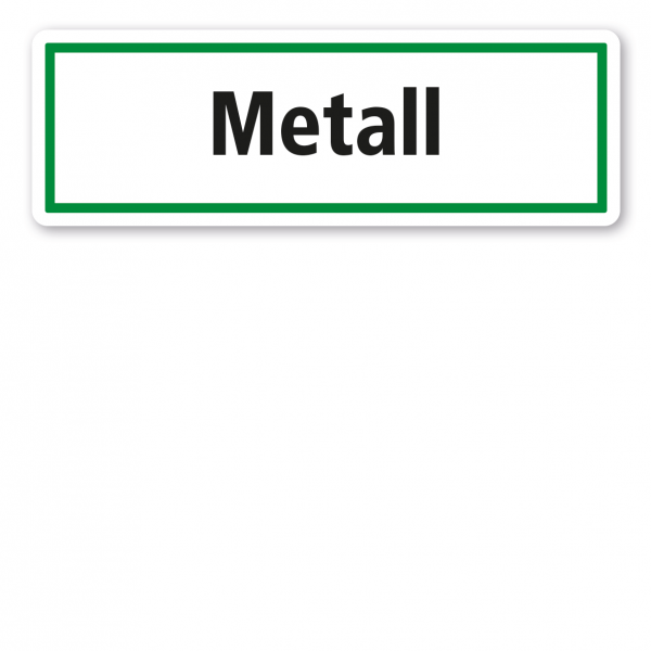 Schild zur Abfallentsorgung - Metall - GR