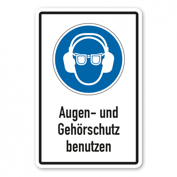 Gebotsschild Augen- und Gehörschutz benutzen - Kombi