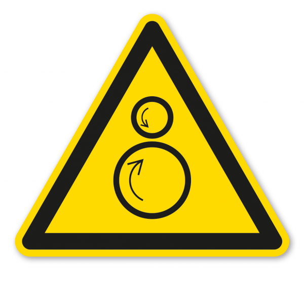 Warnzeichen Warnung vor gegenläufigen Rollen – ISO 7010 - W025