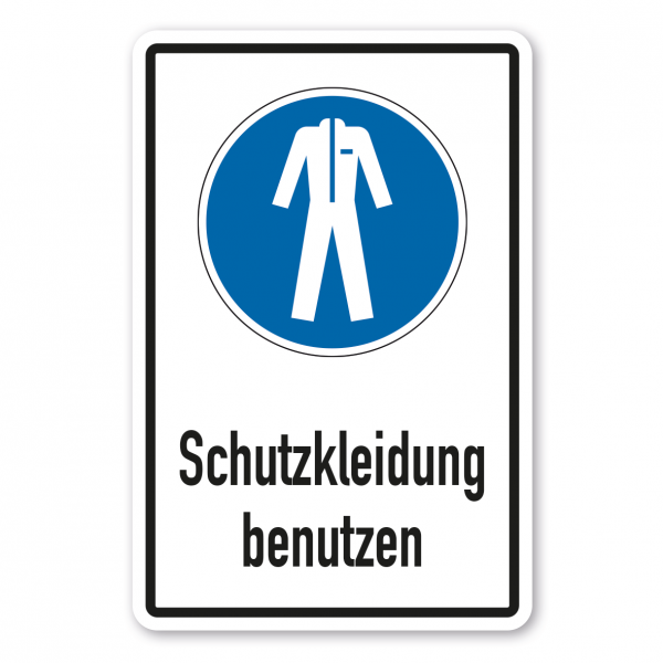 Gebotsschild Schutzkleidung benutzen - Kombi – ISO 7010 - M010-K