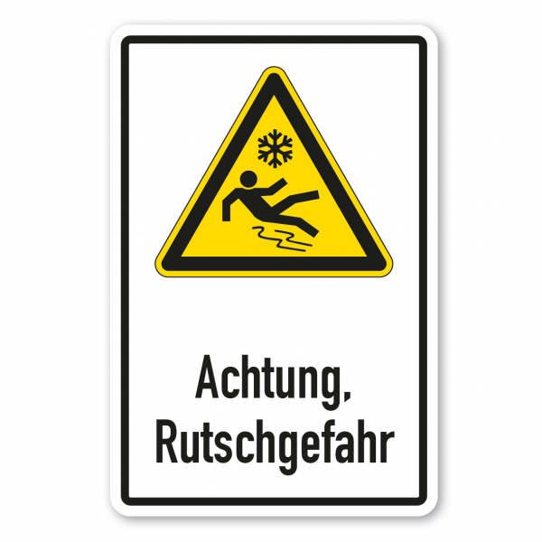 Warnschild Achtung Rutschgefahr - Kombi