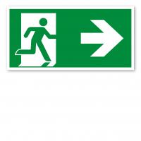 Fluchtwegschild Rettungsweg rechts - ISO 7010 - E002-1 Fluchtwegschild Rettungsweg rechts - ISO 7010 - E002-1
