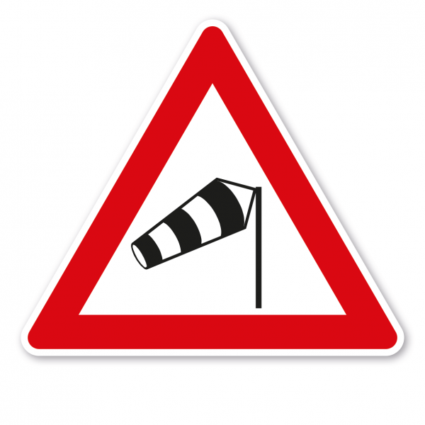 Verkehrsschild Achtung Seitenwind von rechts – VZ 117-10