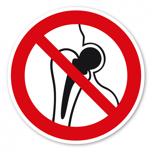 Verbotszeichen Kein Zutritt für Personen mit Implantaten aus Metall – ISO 7010 - P014