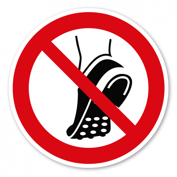 Verbotszeichen Metallbeschlagenes Schuhwerk verboten – ISO 7010 - P035