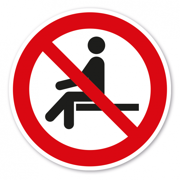 Verbotszeichen Sitzen verboten – ISO 7010 - P018