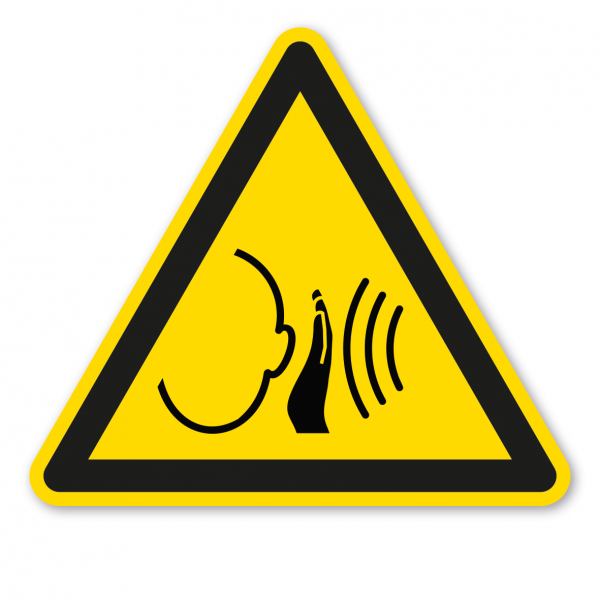Warnzeichen Warnung vor unvermittelt auftretendem lauten Geräusch – ISO 7010 - W038