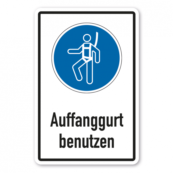 Gebotsschild Auffanggurt benutzen - Kombi – ISO 7010 - M018-K