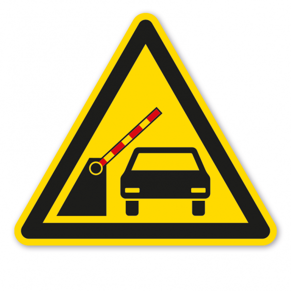 Warnzeichen Warnung vor automatisch schließender Schranke - Fahrzeug