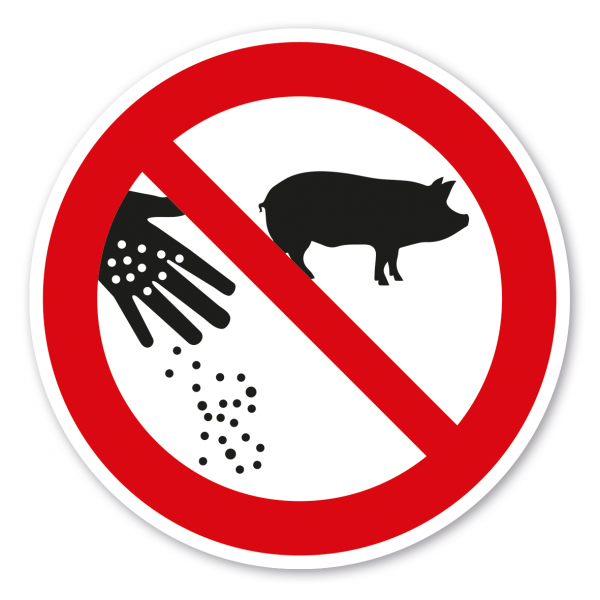Verbotszeichen Schweine füttern verboten