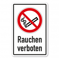 Verbotsschild Rauchen verboten - Kombi – ISO 7010 - P002-K Verbotsschild Rauchen verboten - Kombi – ISO 7010 - P002-K
