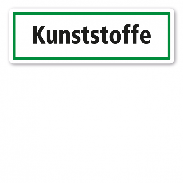 Schild zur Abfallentsorgung - Kunststoffe - GR