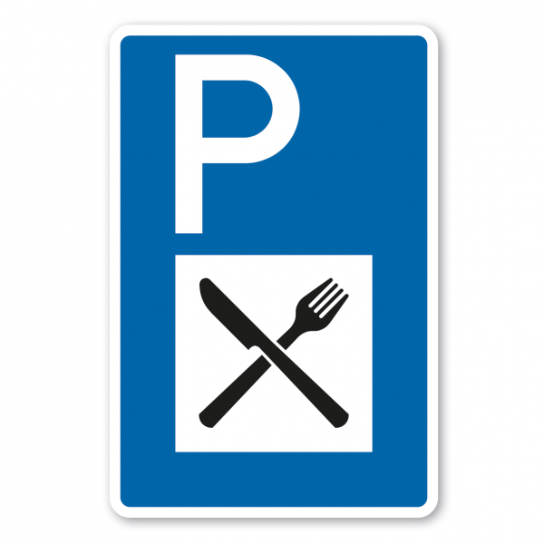 Parkplatzschild Restaurant - Gastronomie – mit großem Piktogramm - Verkehrsschild