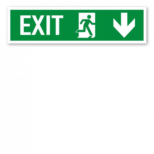 Fluchtwegschild EXIT nach unten - ISO 16069