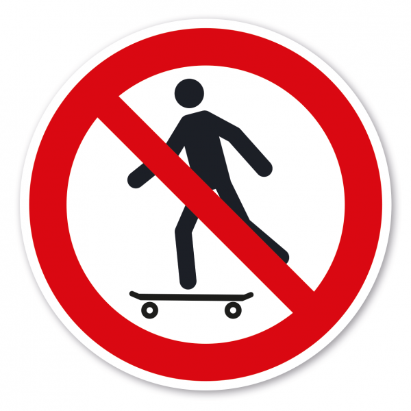 Verbotszeichen Skateboard fahren verboten