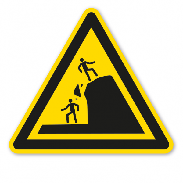 Warnzeichen Warnung vor Abbruchkanten an Dünen