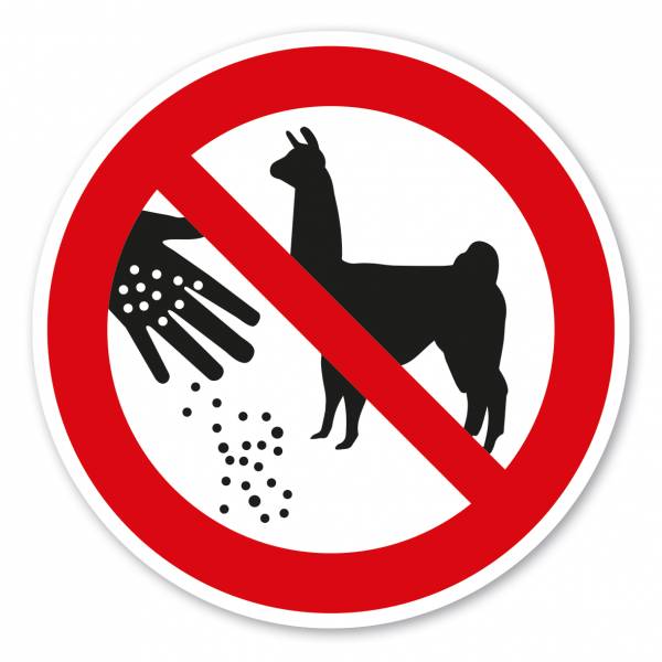 Verbotszeichen Lamas füttern verboten