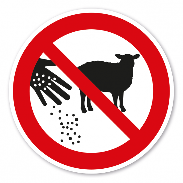 Verbotszeichen Schafe füttern verboten