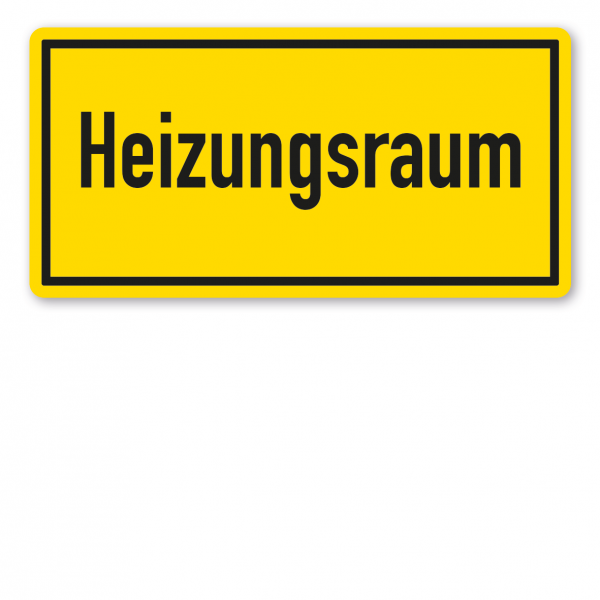 Warnschild / Textschild Heizungsraum