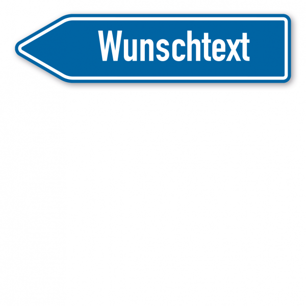 Pfeilschild / Pfeilwegweiser – individuelle Ausführung in blau/weiß