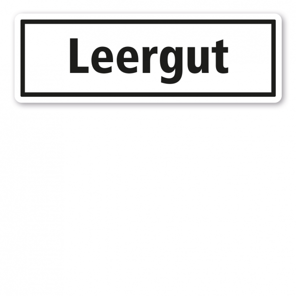 Textschild Leergut