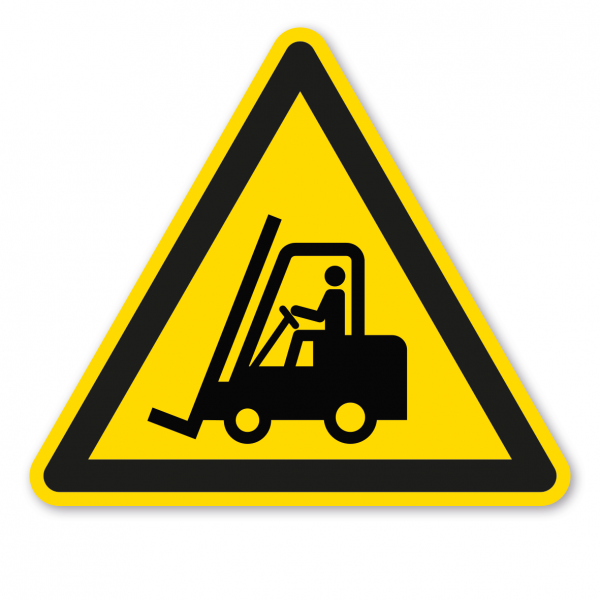 Warnzeichen Warnung vor Flurförderzeugen - Gabelstaplern – ISO 7010 - W014