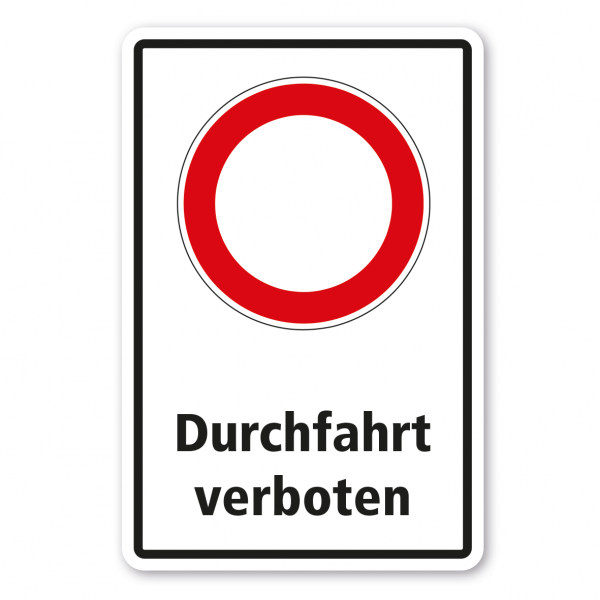 Verkehrsschild Durchfahrt verboten - Kombi