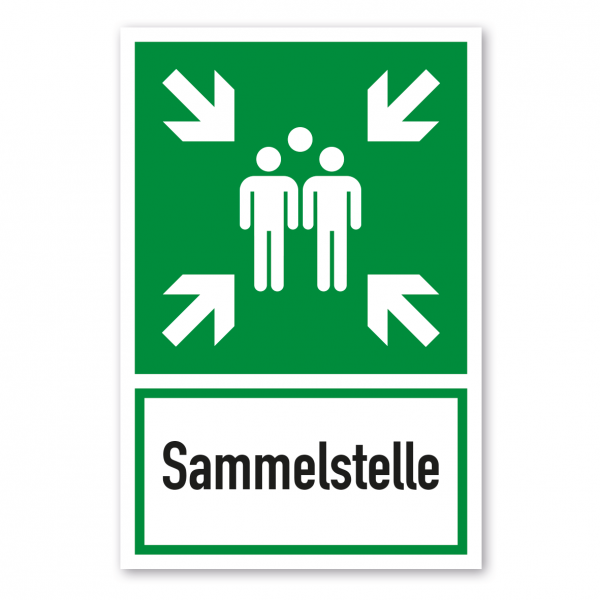 Rettungsschild Sammelstelle - Sammelpunkt - Kombi - ISO 7010 - E007-K