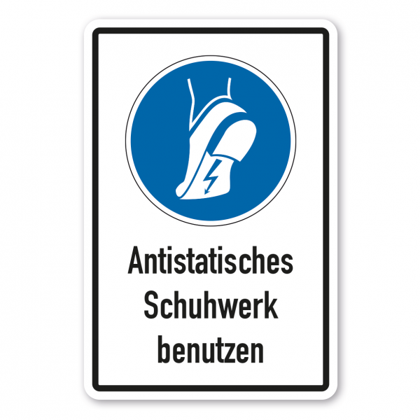 Gebotsschild Antistatisches Schuhwerk benutzen - Kombi – ISO 7010 - M032-K