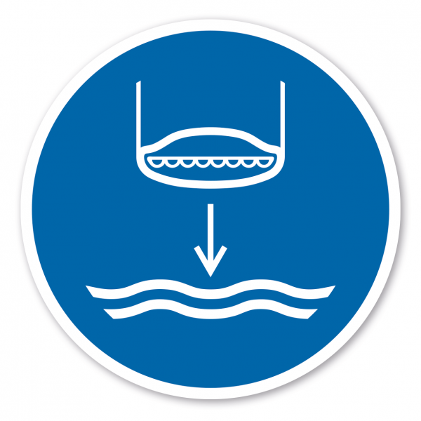 Gebotszeichen Rettungsboot fieren beim Aussetzvorgang – ISO 7010 - M039