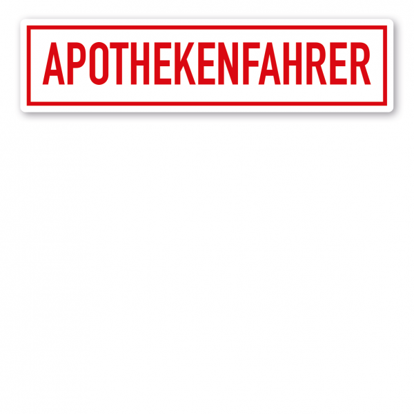 KFZ - Magnetschild Apothekenfahrer