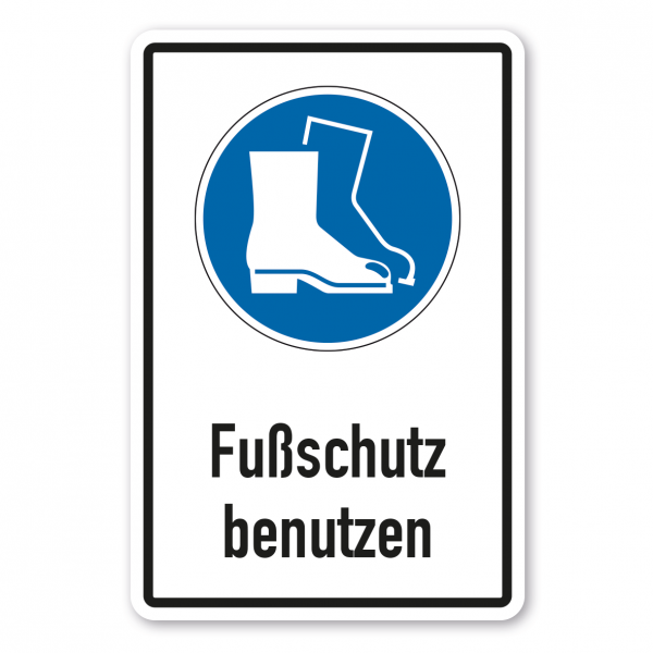 Gebotsschild Fußschutz benutzen - Kombi – ISO 7010 - M008-K
