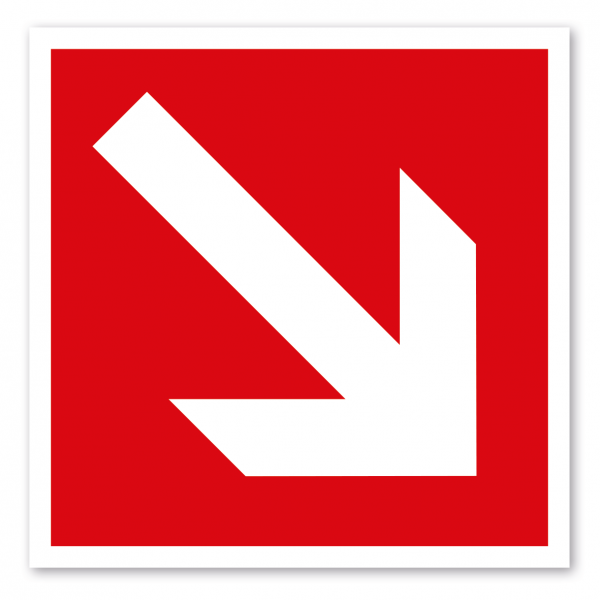 Brandschutzzeichen Richtungsangabe diagonal/abwärts/aufwärts - BGV A8 - F02