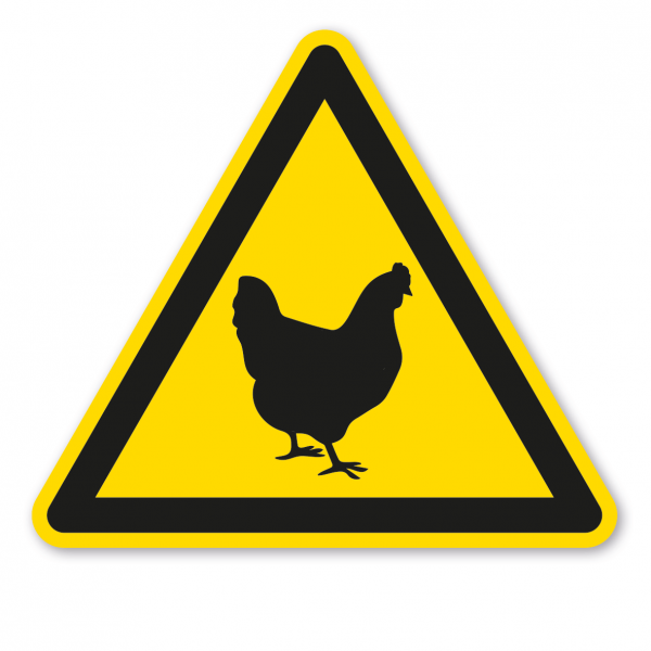Warnzeichen Tiertransport - Hühner, Geflügel