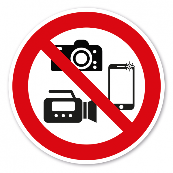 Verbotszeichen Fotografieren und Filmen verboten
