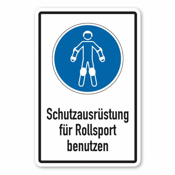 Gebotsschild Schutzausrüstung für Rollsport benutzen - Kombi – ISO 7010 - M049-K