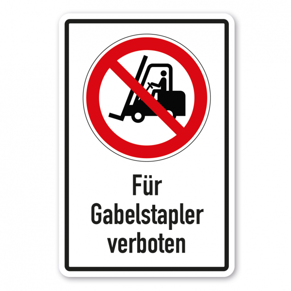 Verbotsschild Für Flurförderzeuge (Gabelstapler) verboten - Kombi – ISO 7010 - P006-K