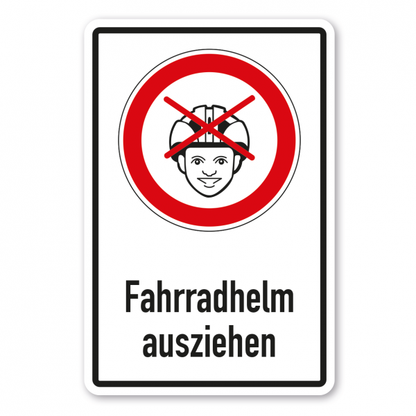 Verbotsschild Fahrradhelm verboten - Kombi