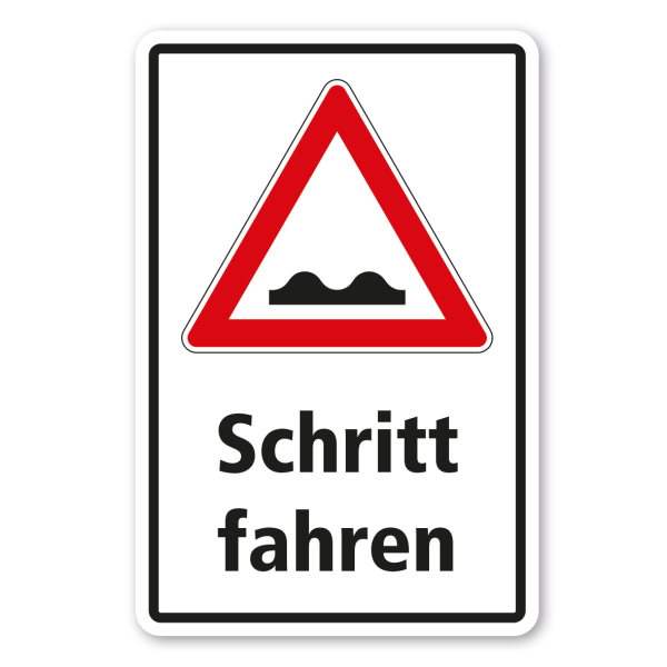 Verkehrsschild Schritt fahren - unebene Fahrbahn - Kombi