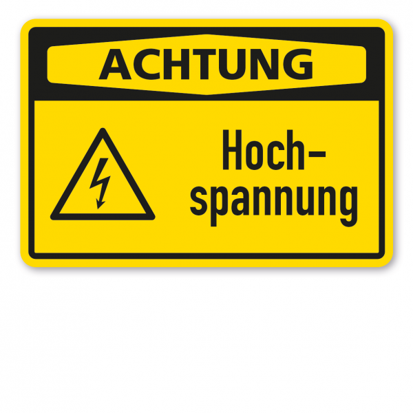 Warnschild Achtung Hochspannung