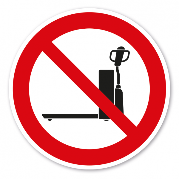 Verbotszeichen Elektrischer Gabelstapler, elektrische Ameise, Elektrohubwagen verboten