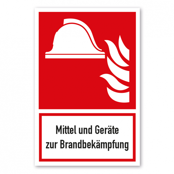 Brandschutzschild Mittel und Geräte zur Brandbekämpfung - Kombi - ISO 7010 - F004-K-01