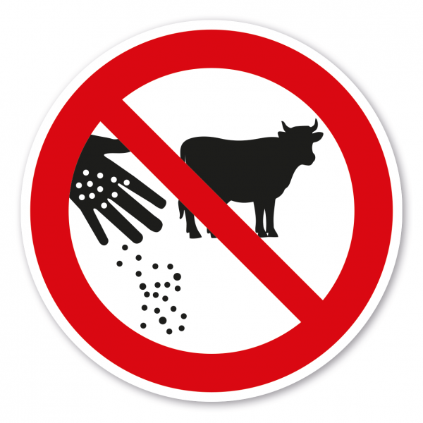 Verbotszeichen Rinder - Kühe füttern verboten
