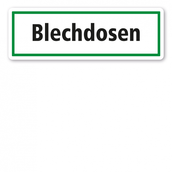 Schild zur Abfallentsorgung - Blechdosen - GR