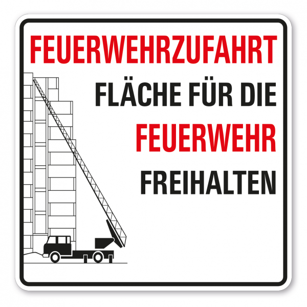 Feuerwehrschild Fläche für Feuerwehr freihalten