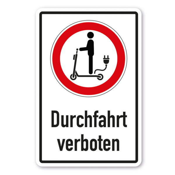 Verbotsschild Für E-Scooter Durchfahrt verboten 02 - Kombi