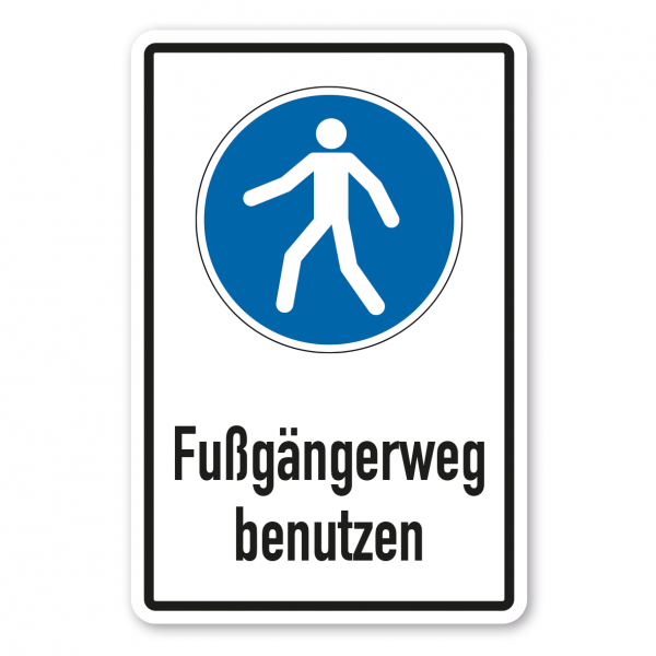 Gebotsschild Fußgängerweg benutzen - Kombi – ISO 7010 - M024-K