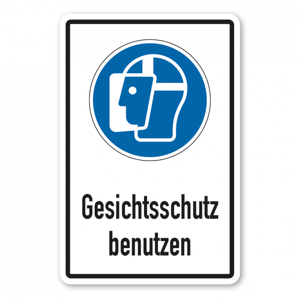 Gebotsschild Gesichtsschutz benutzen - Kombi – ISO 7010 - M013-K