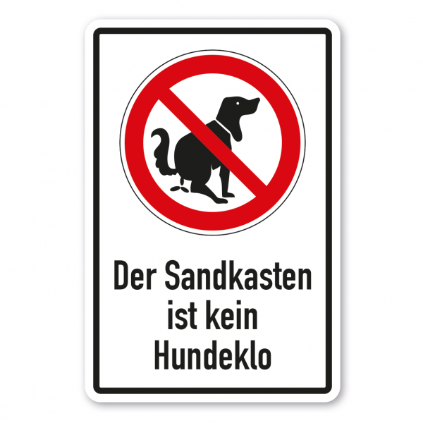 Verbotsschild Der Sandkasten ist kein Hundeklo - Kombi