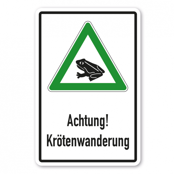 Hinweisschild Achtung Krötenwanderung - Kombi